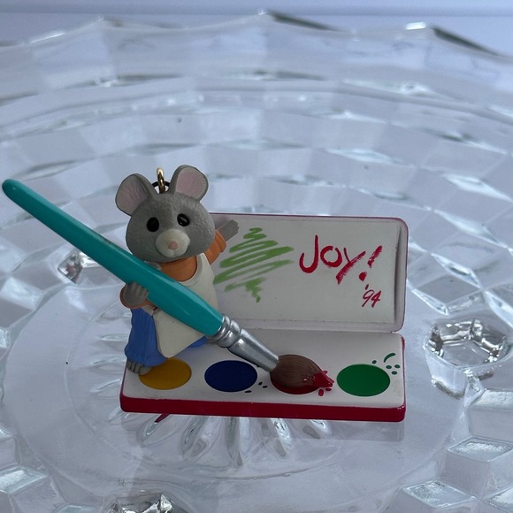 Hallmark Keepsake Ornament 1994 Mouse Painting Joy Christmas Tree - Picture 1 of 7